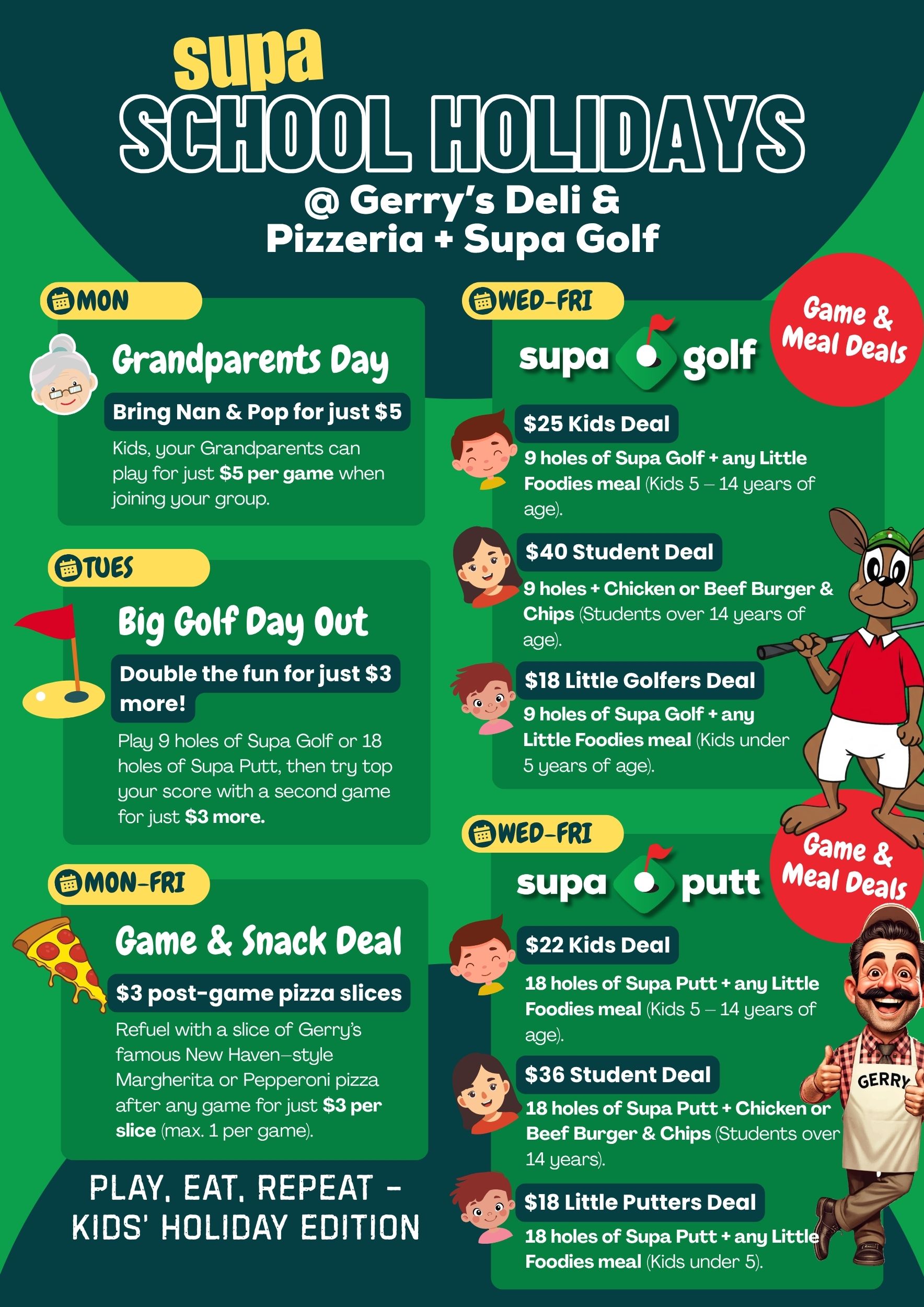 Supa School Holidays Poster
