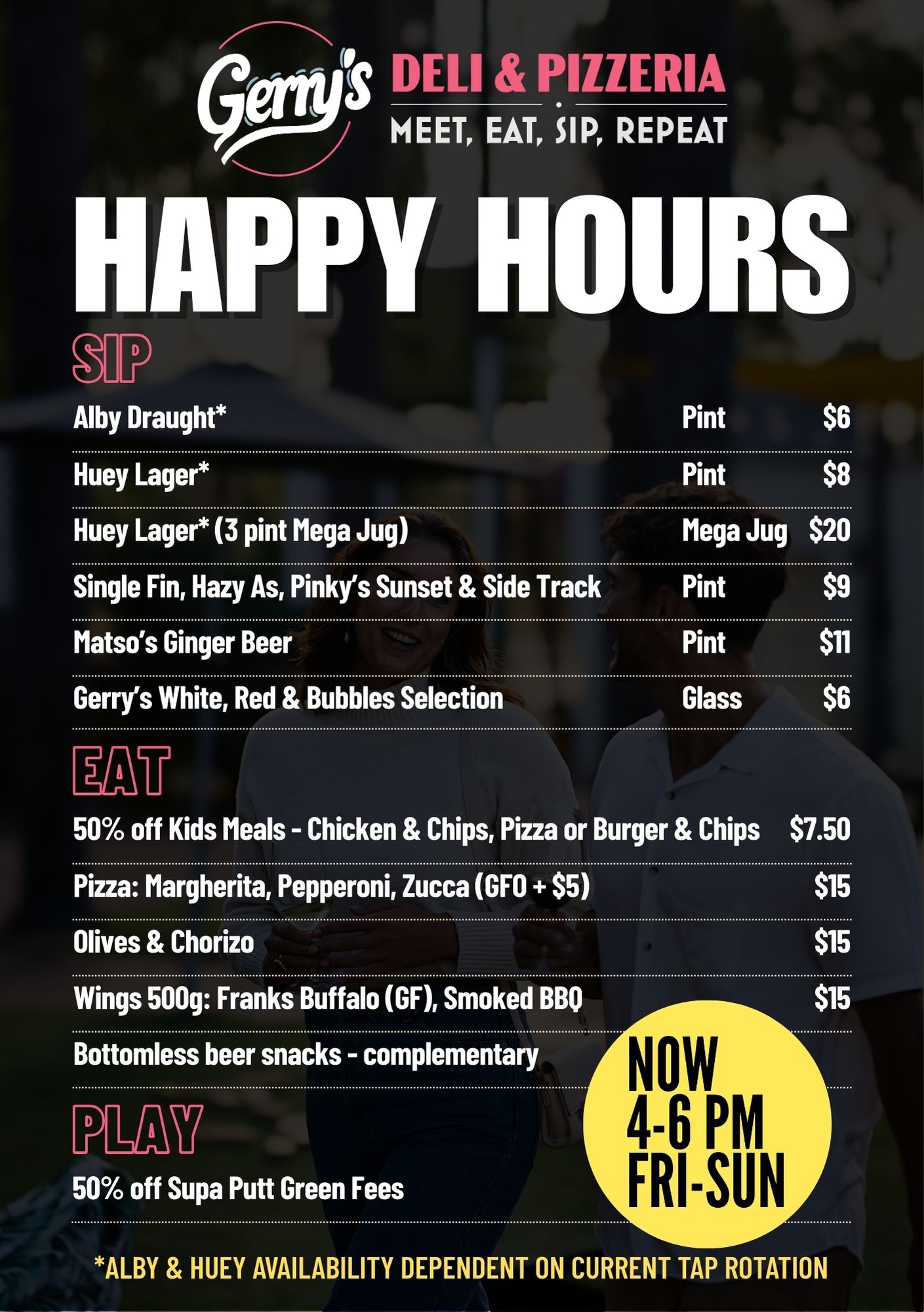 Happy Hour Menu Sep 2025