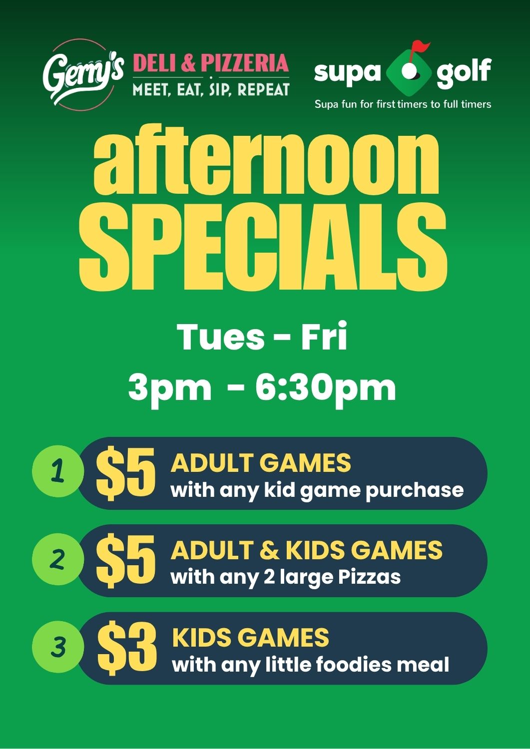 Afternoon at Supa Golf & Gerry's